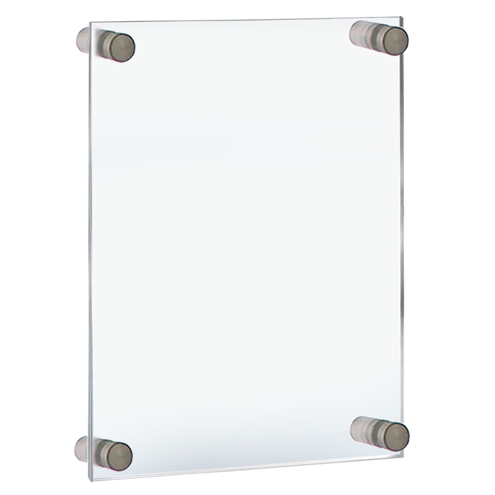 Azar Displays Standoff Acrylic Sign Holder, 14inH x 8-1/2inW x 1/4inD, Clear