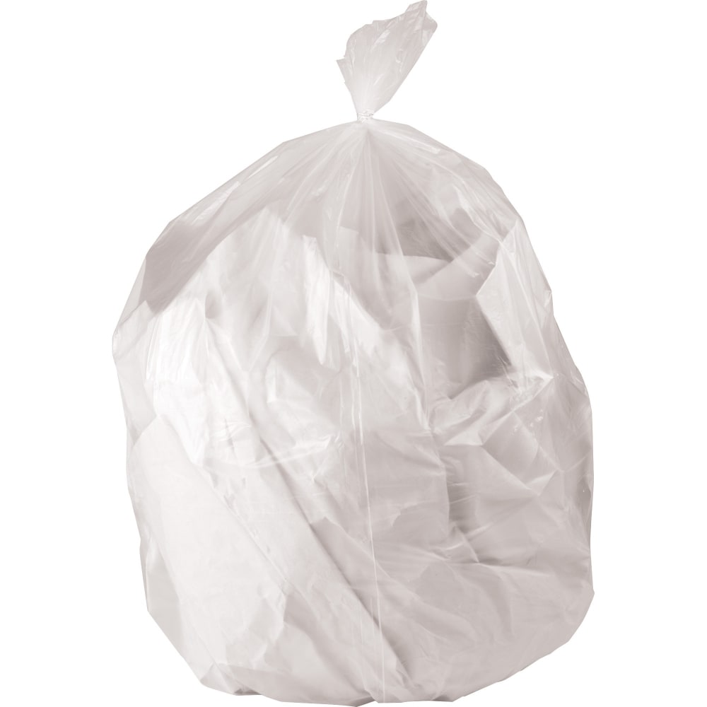 Genuine Joe Strong Economical Trash Bags - 45 gal Capacity - 40inx 48in x 0.51 mil (13 Micron) Thickness - Clear - Resin - Waste Disposal - 250 / Carton
