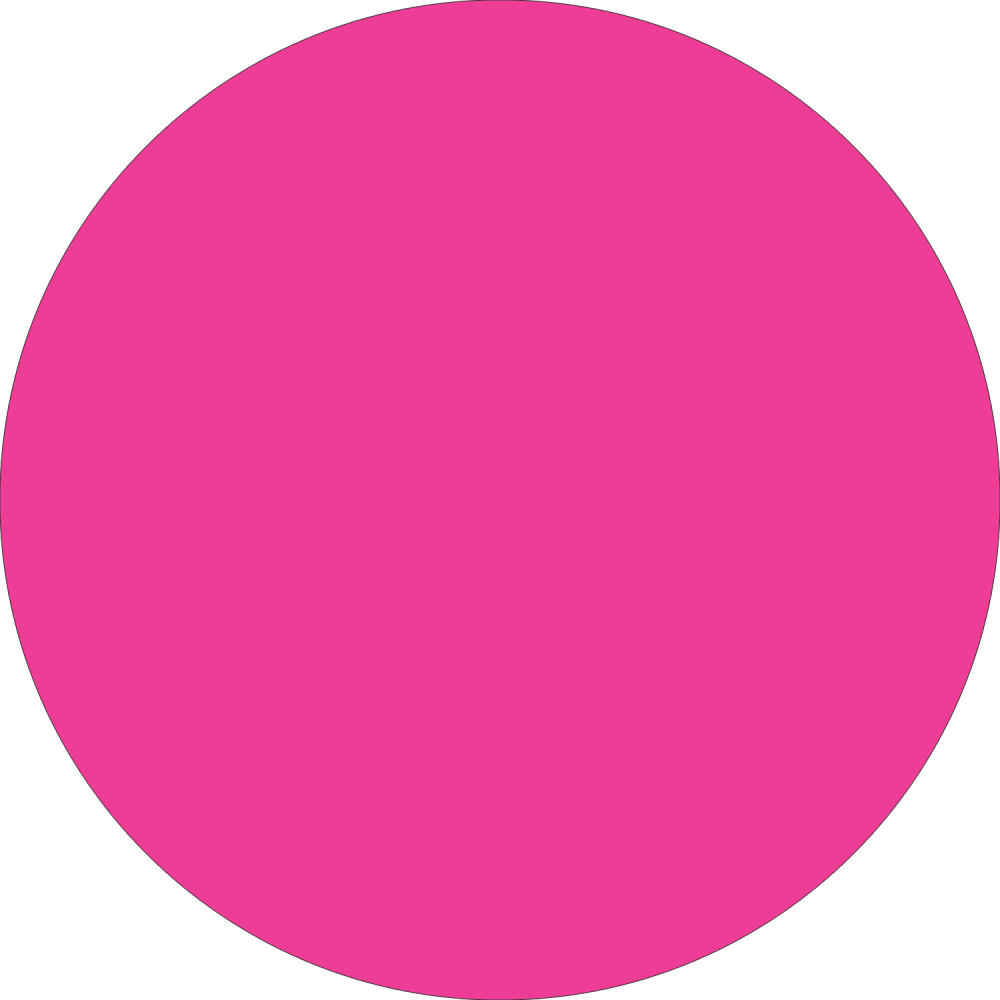 Tape Logic Removable Round Color Inventory Labels, DL612K, 1 1/2in, Fluorescent Pink, Pack Of 500