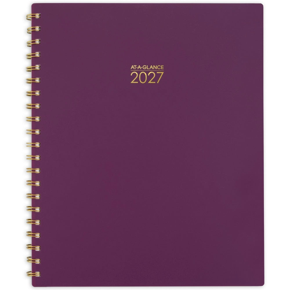 AT-A-GLANCE Harmony 2027 Weekly Monthly Planner, Mulberry, Large, 8 1/2in x 11in