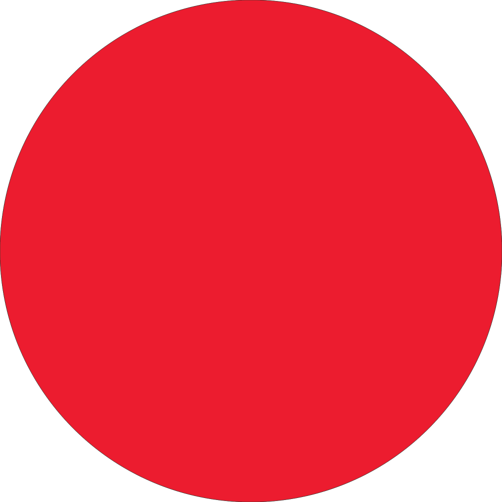 Tape Logic Removable Round Color Inventory Labels, DL611G, 1in, Fluorescent Red, Pack Of 500