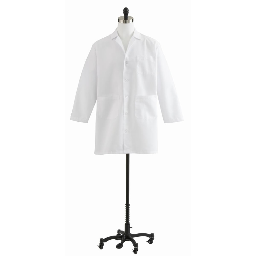 Medline Unisex/Mens Staff-Length Lab Coat, 46in, White