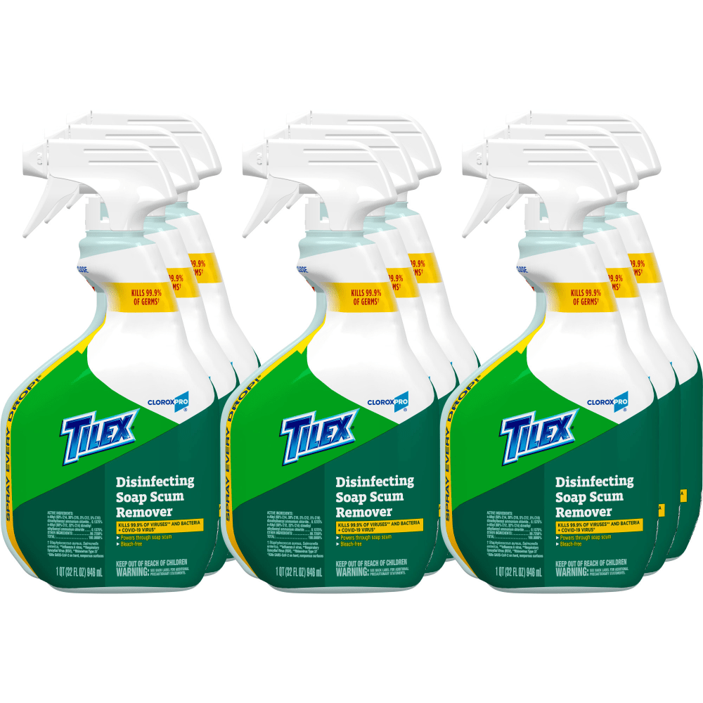Tilex Soap Scum Remover And Disinfectant, 32 Oz, Carton Of 9 Bottles