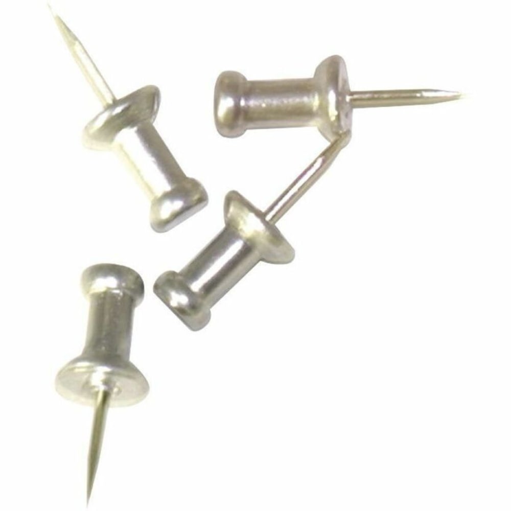 Advantus Aluminum Pushpins - 0.6in Length - Aluminum - 100 / Box