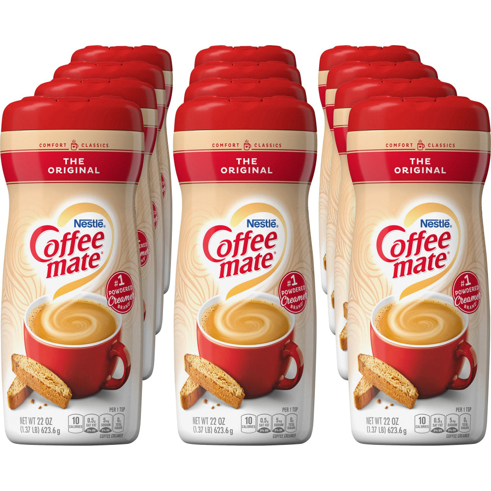 Nestle Coffee mate Coffee Creamer Original  22oz Powder Creamer  Original Flavor  1.37 lb (22 oz)  12/Carton