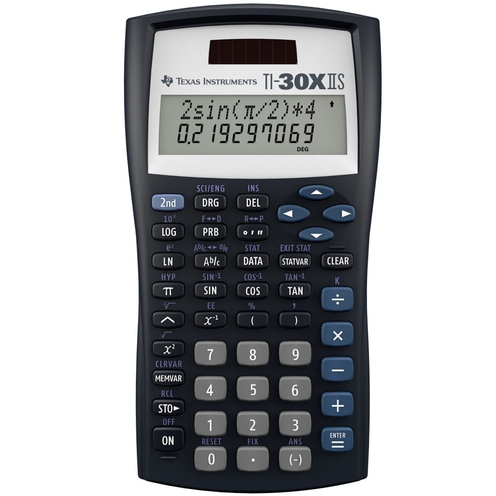 Texas Instruments TI-30X IIS Solar Scientific Calculator, Black/Blue/White