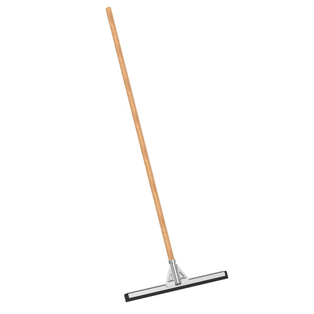 Gritt Commercial Double Neoprene Foam Floor Squeegee With Aluminum Telescopic Handle, 18in Squeegee/72in Handle, Black/Silver
