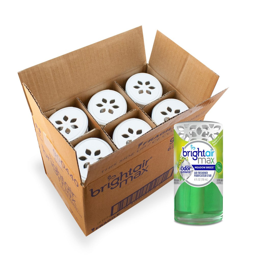 Bright Air Max Odor Eliminator, Gel, 4 fl oz (0.1 quart), Meadow Breeze, Pack of 6 - 900441CT