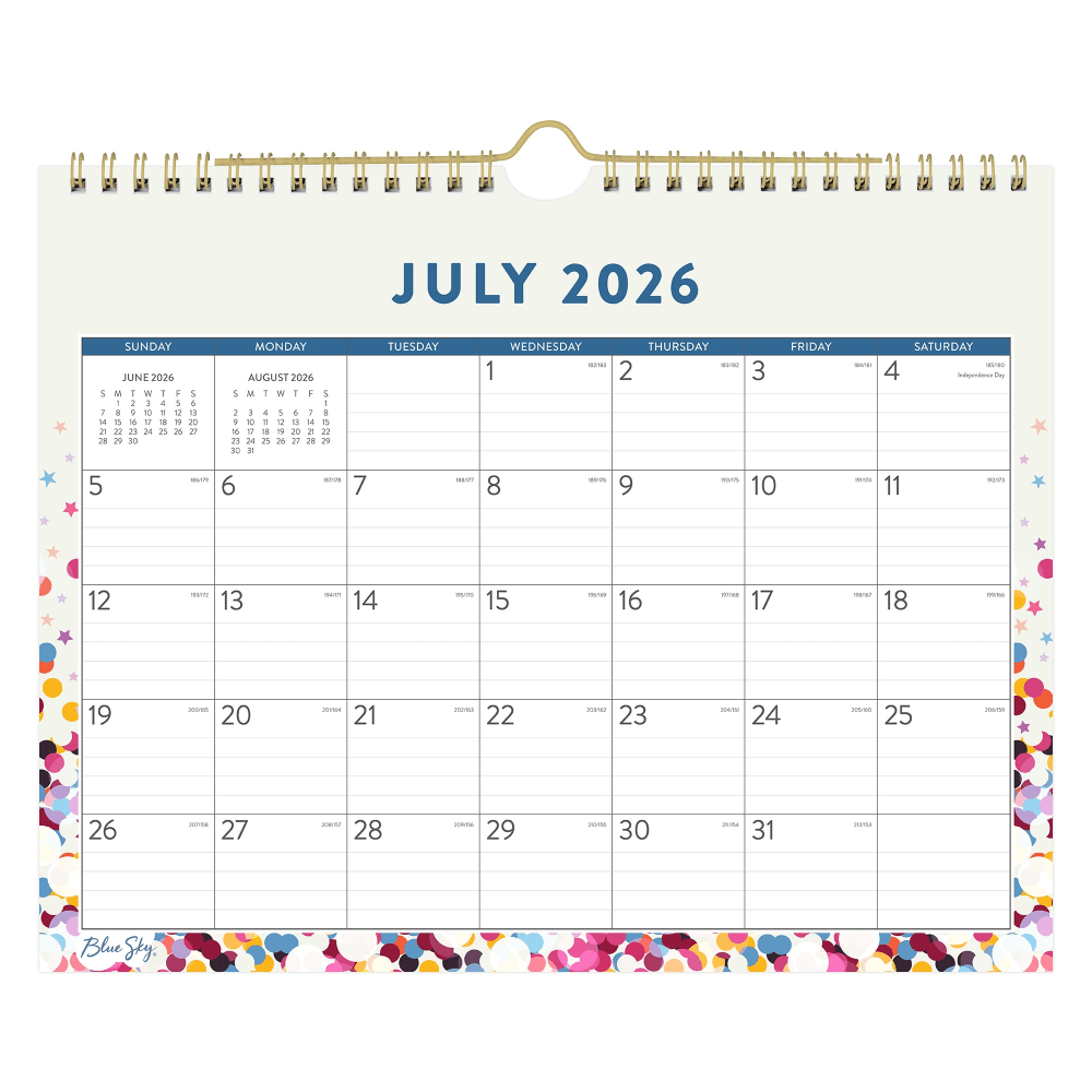 Wall Calendar BS Star Confetti Bright - 11x8.75 AY26-27 Monthly