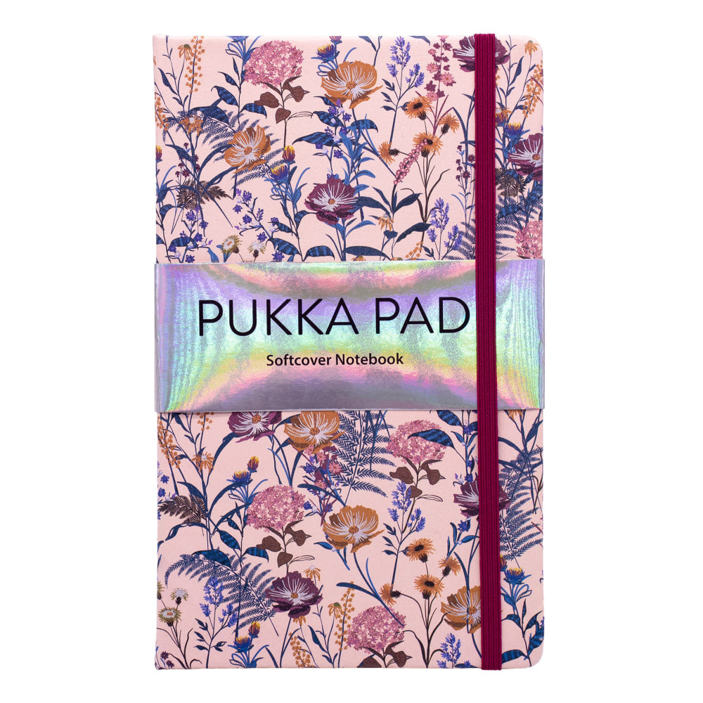 Pukka Pads Bloom Softcover Notebook With Pocket, Black, Pack 3