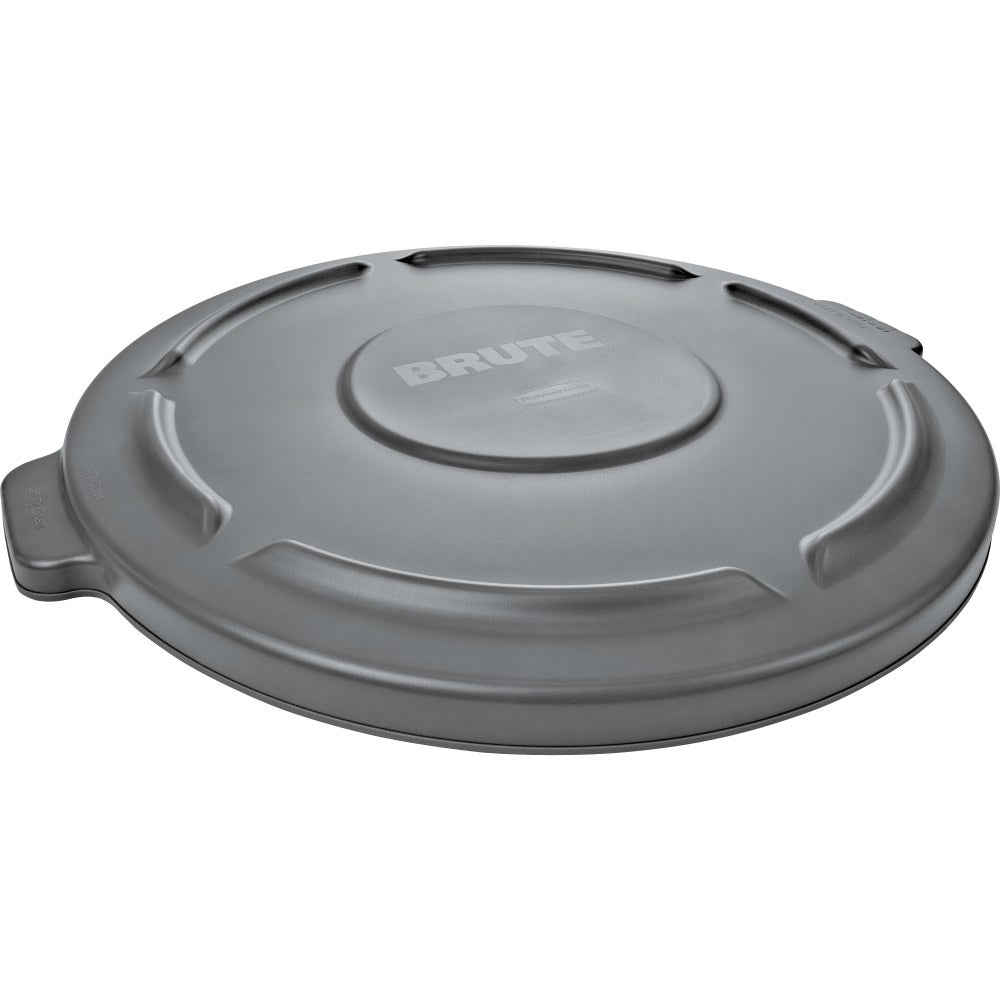 Rubbermaid Commercial Brute 32-Gallon Container Flat Lids - Round - Plastic - Gray - 6 / Carton