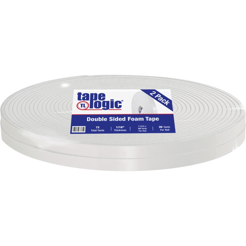 Tape Logic Double Coated Foam Tape, 1in x 36 Yd., Pack Of 2