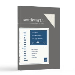 Southworth Parchment Specialty Paper, 8 1/2in x 11in, 65 Lb, Ivory, Pack Of 100