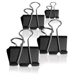 Office Depot Brand Binder Clips, Medium, 1-1/4in Wide, 5/8in Capacity, Black, Box Of 12