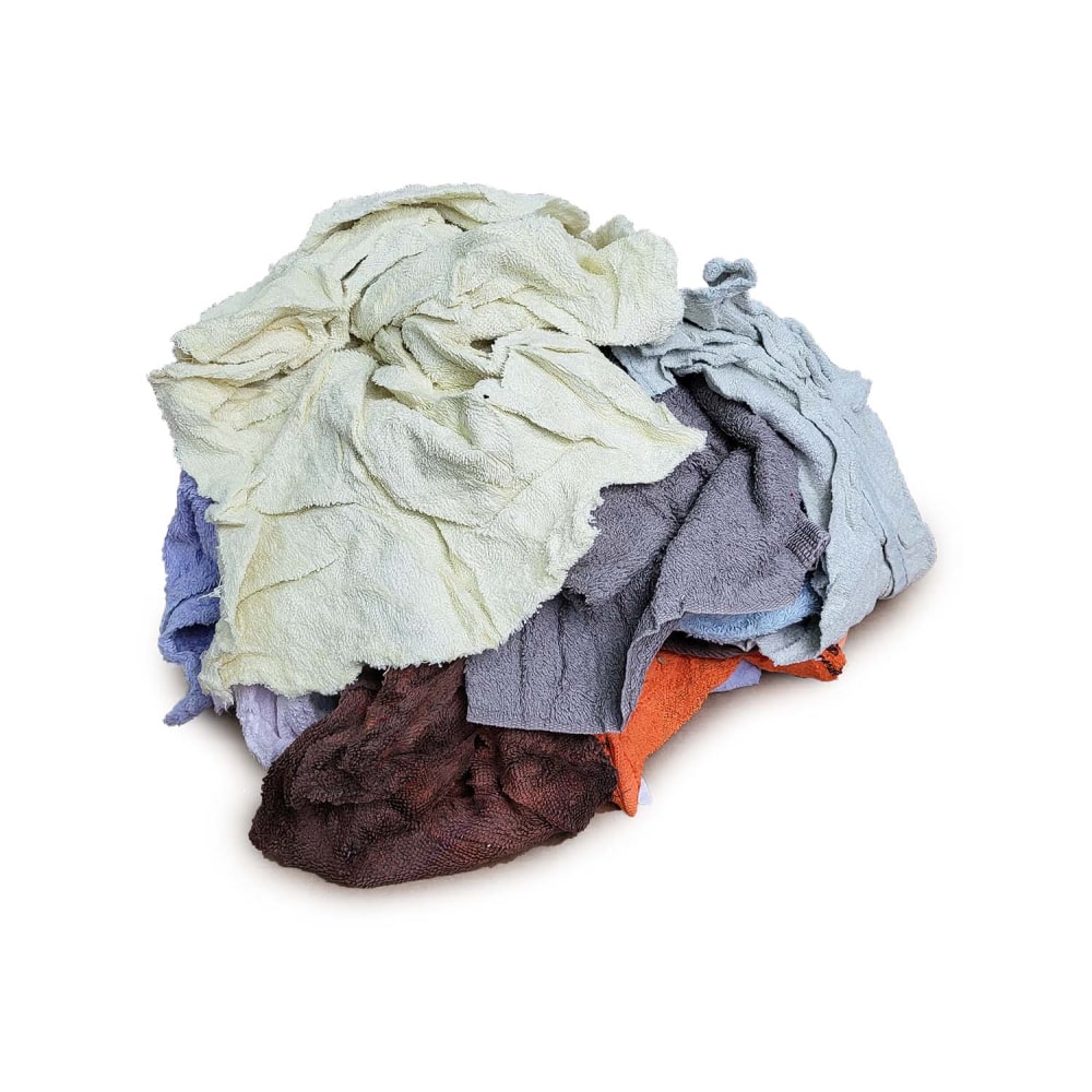 Pro-Clean Terry Rags, Assorted Sizes, Assorted Colors, 4-Lb Pack