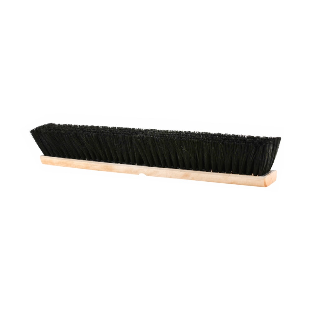 Globe Commercial Products Push Broom Head, Tampico Fill, 3-1/2in x 24in, Beige/Brown/Black