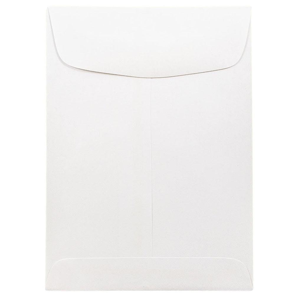 JAM Paper Open-End 5 1/2in x 7 1/2in Catalog Envelopes, Gummed Seal, White, Pack Of 25