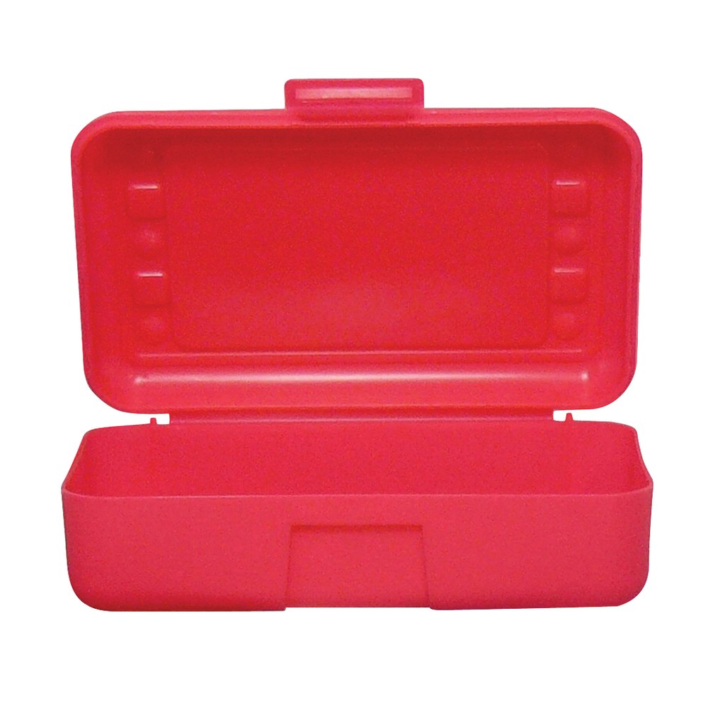 Romanoff Products Pencil Boxes, 8 1/2inH x 5 1/2inW x 2 1/2inD, Red, Pack Of 12