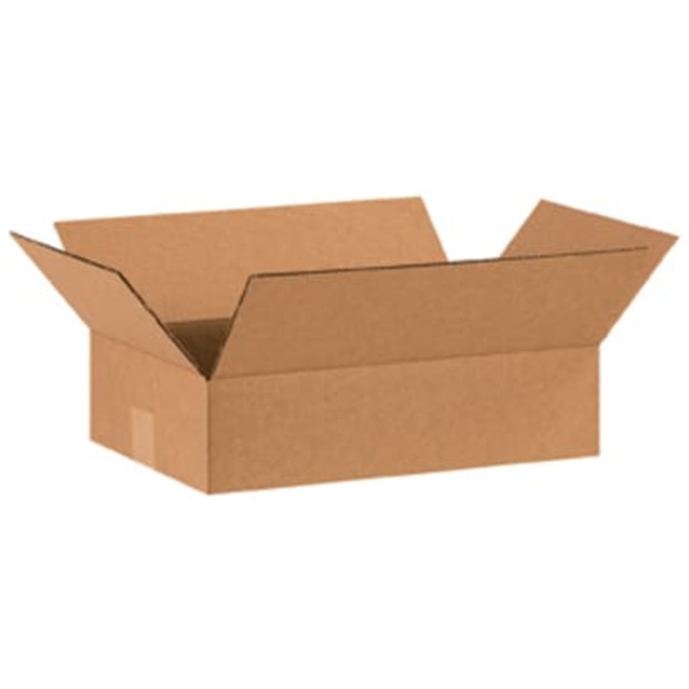 Partners Brand Flat Corrugated Boxes, 16in x 10in x 4in, Kraft, Bundle of 25