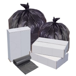 Highmark High-Density Can Liners, 0.87 mil, 22 Mic, 56 Gallons, 43in x 48in, Black, Box Of 150
