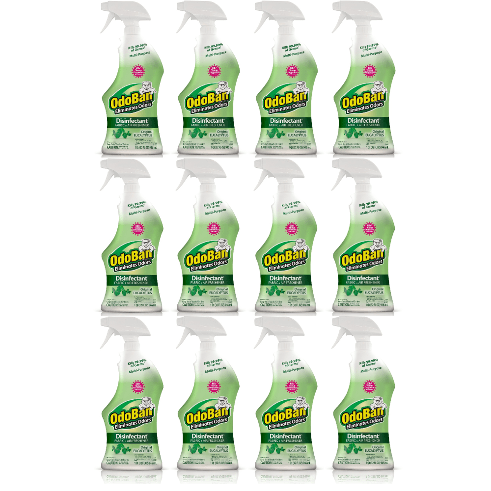 OdoBan Odor Eliminator Disinfectant Spray, Original Eucalyptus Scent, 32 Oz Bottle, Case Of 12