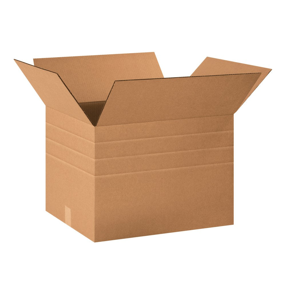 Partners Brand Multi-Depth Corrugated Boxes, 18in x 14in x 12in, Kraft, Bundle Of 25 Boxes