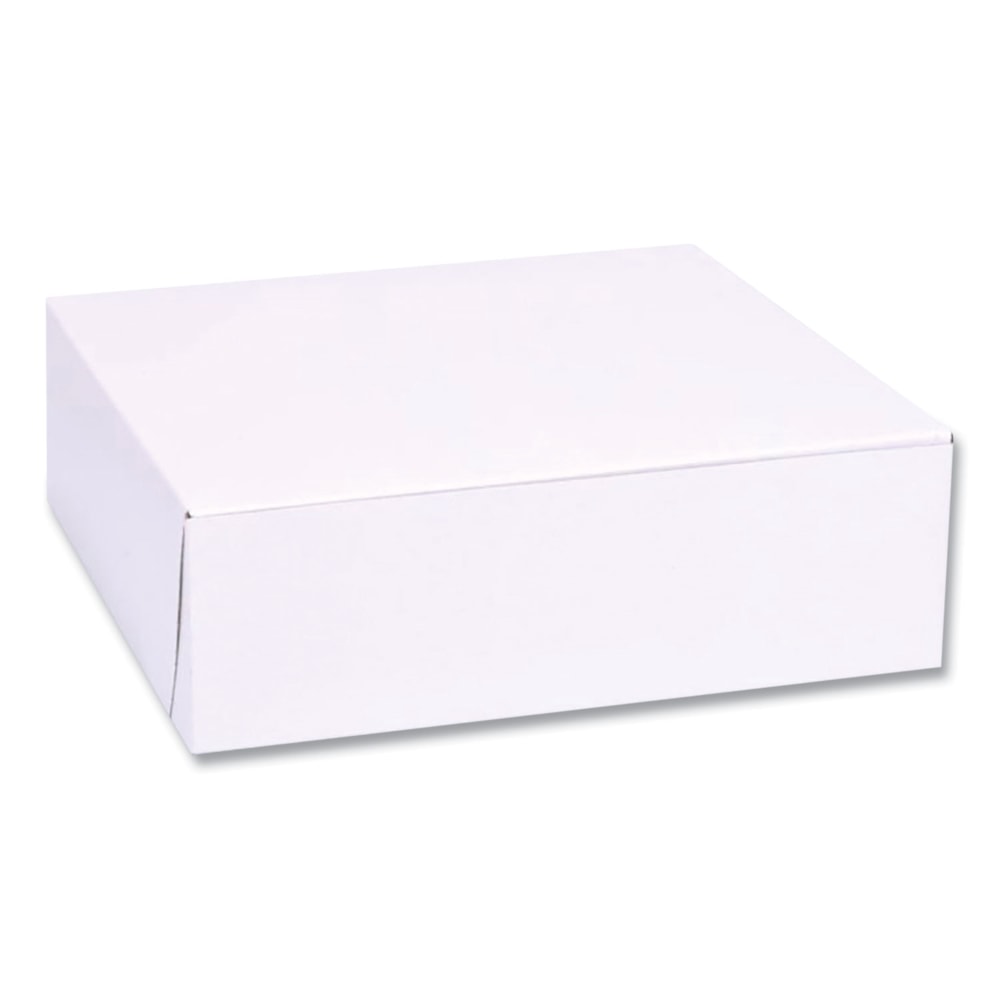 SCT 1-Piece Non-Window Bakery Boxes, 8inH x 8inW x 2-1/2inD, White, Bundle Of 250 Boxes