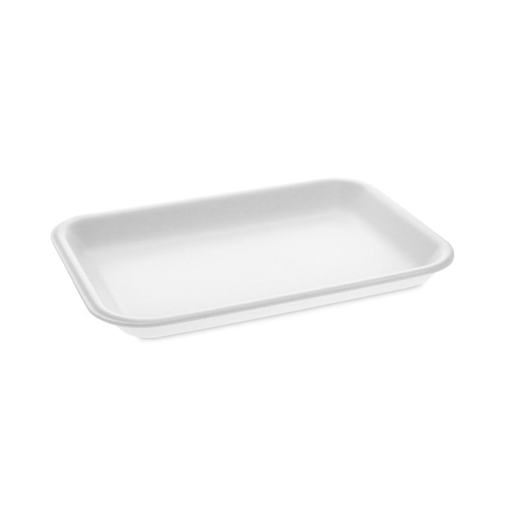 Pactiv Evergreen Foam Trays, Supermarket, #2, 8-1/4in x 5-3/4in x 15/16in, White, Pack Of 500 Trays