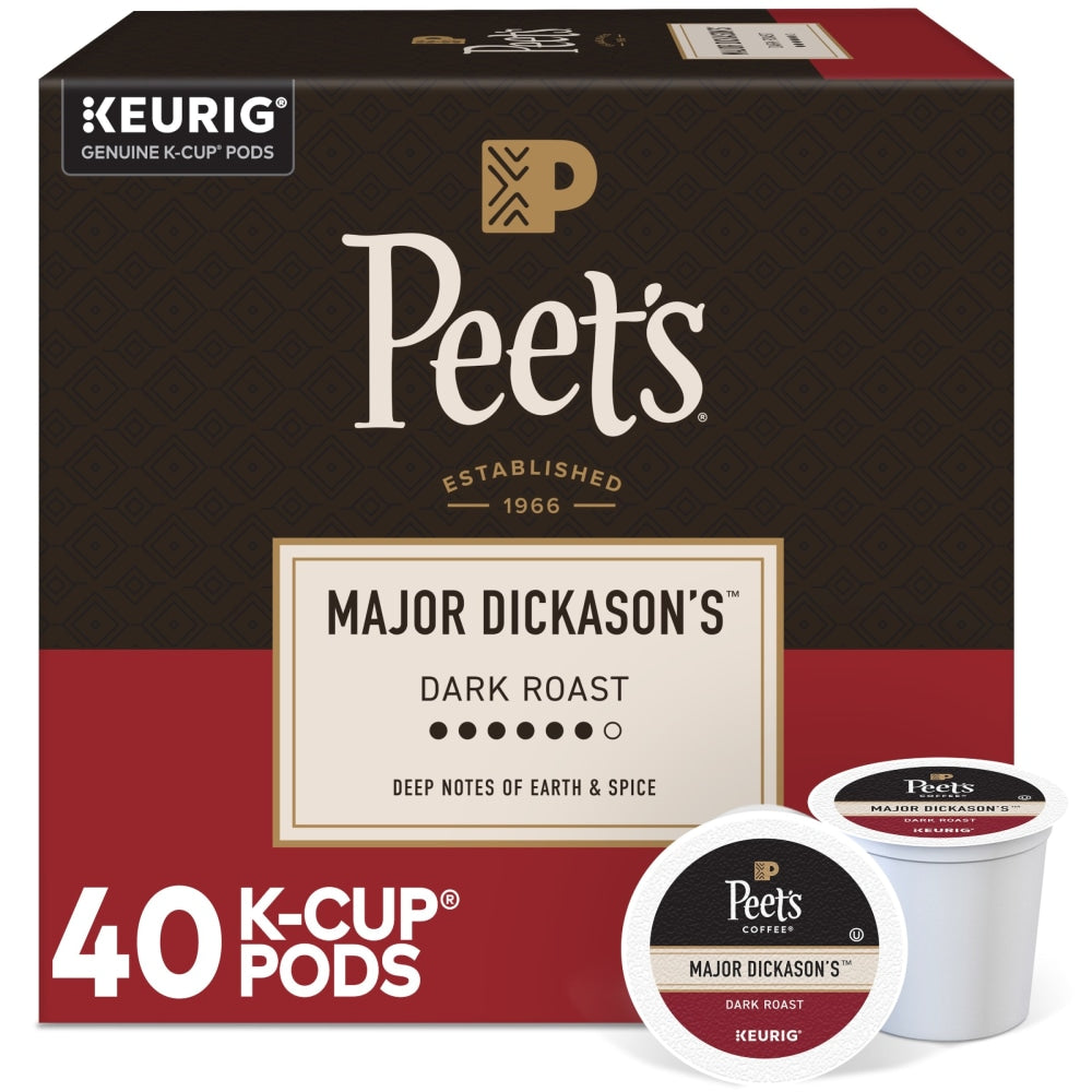 Peets Coffee Major Dickasons Blend Coffee K-Cup Pods, Box Of 40