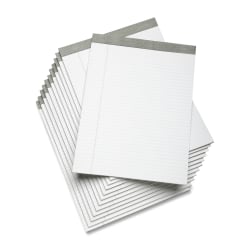 SKILCRAFT Linen Top Writing Pads, 8 1/2in x 11in, White, 50 Sheets, Pack Of 12 (AbilityOne 7530-01-447-1353)