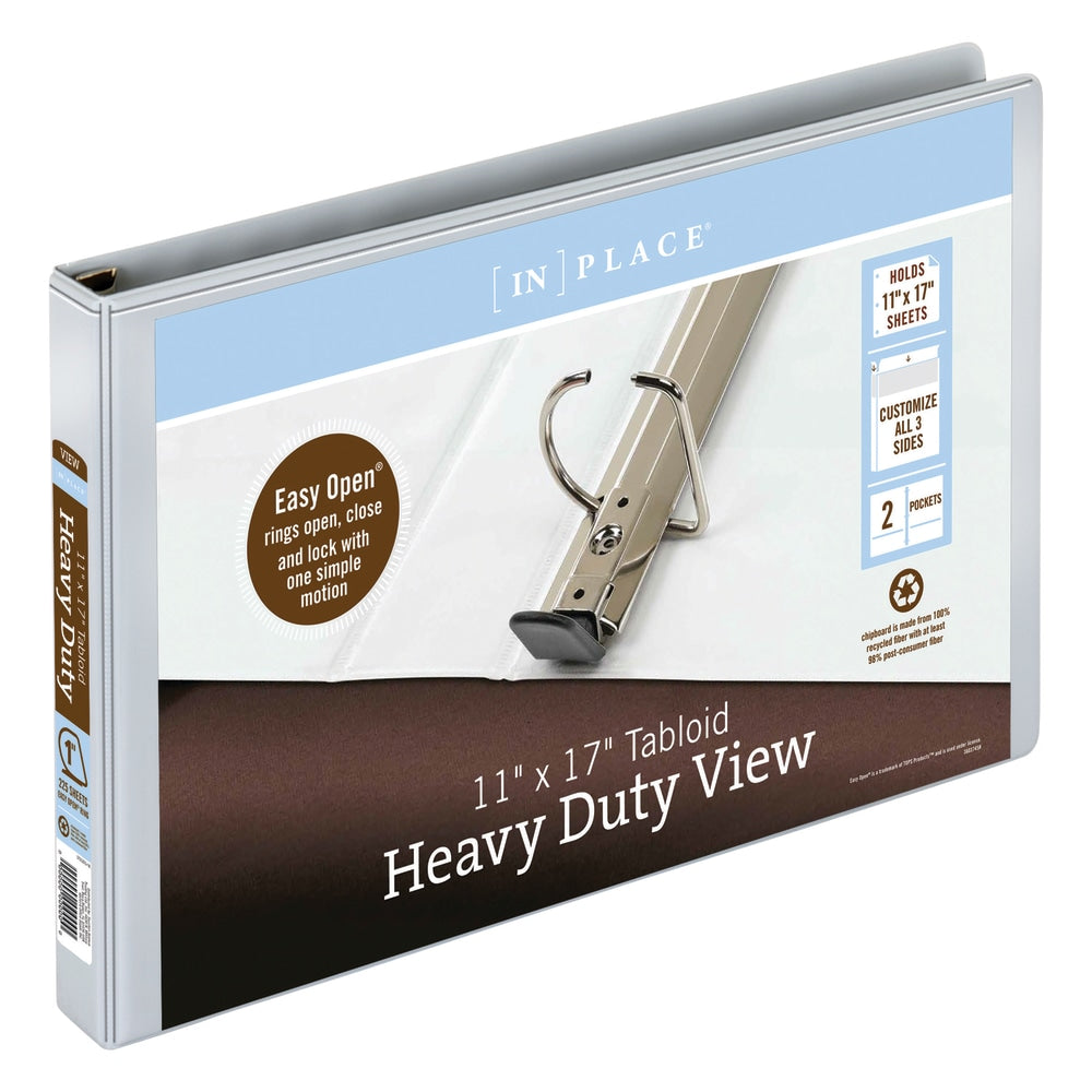 Office Depot Brand Heavy-Duty View 3-Ring Binder, 1in D-Rings, White