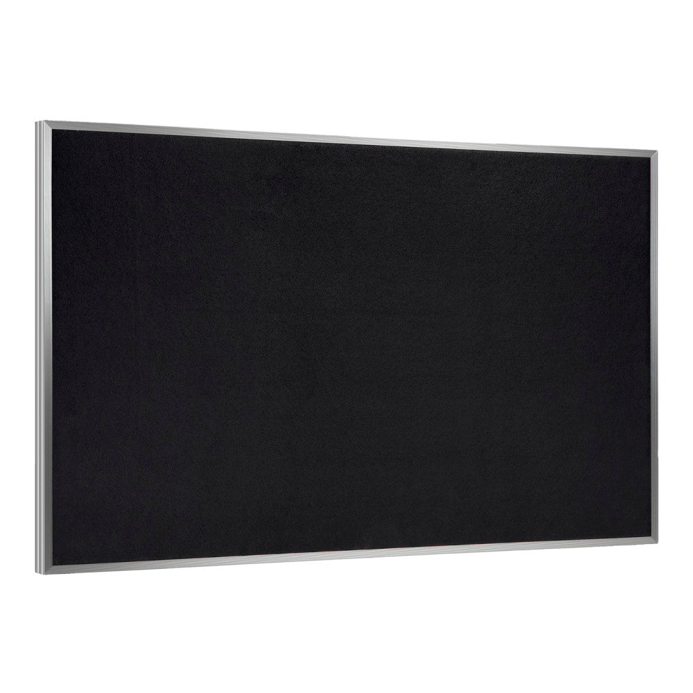 Ghent Rubber Bulletin Board, 48 1/2in x 120 1/2in, 90% Recycled,  Black Aluminum Frame