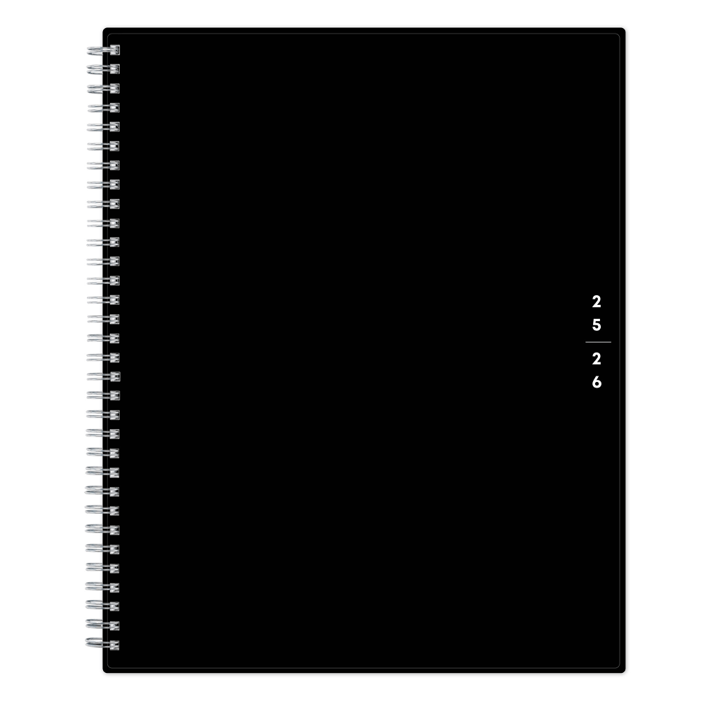 2025-2026 Blue Sky Teacher Lesson Planning Calendar, 8in x 11in, Solid Black, July 2026 To June 2026, 134433