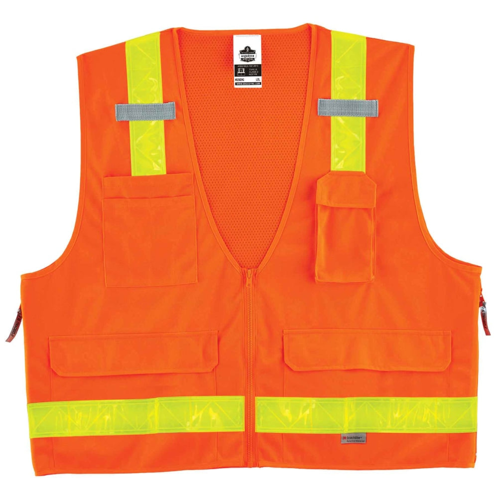 Ergodyne GloWear Safety Vest, Hi-Gloss Surveyors 8250ZHG, Type R Class 2, Small/Medium, Orange