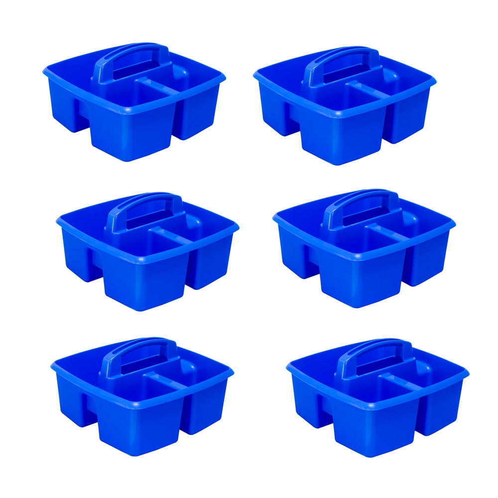 Storex Small Caddies, 5-1/4inH x 9-1/4inW x 9-1/4inD, Blue, Pack Of 6 Caddies