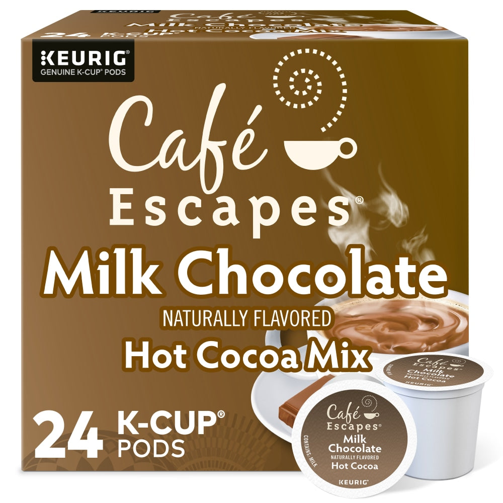 Cafe Escapes Caf Escapes Milk Chocolate Hot Cocoa Single Serve K Cup , Box Of 24