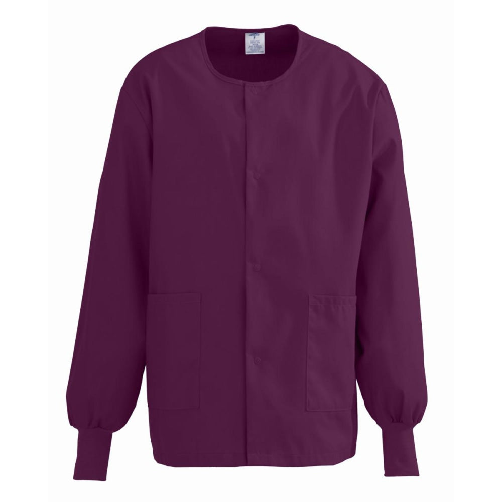 Medline ComfortEase Unisex Warm-Up Scrub Jacket, 5X, Wine