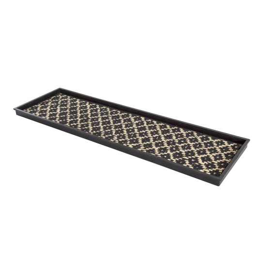 Anji Mountain 4-Pair Rubber Boot Tray, Black/Ivory