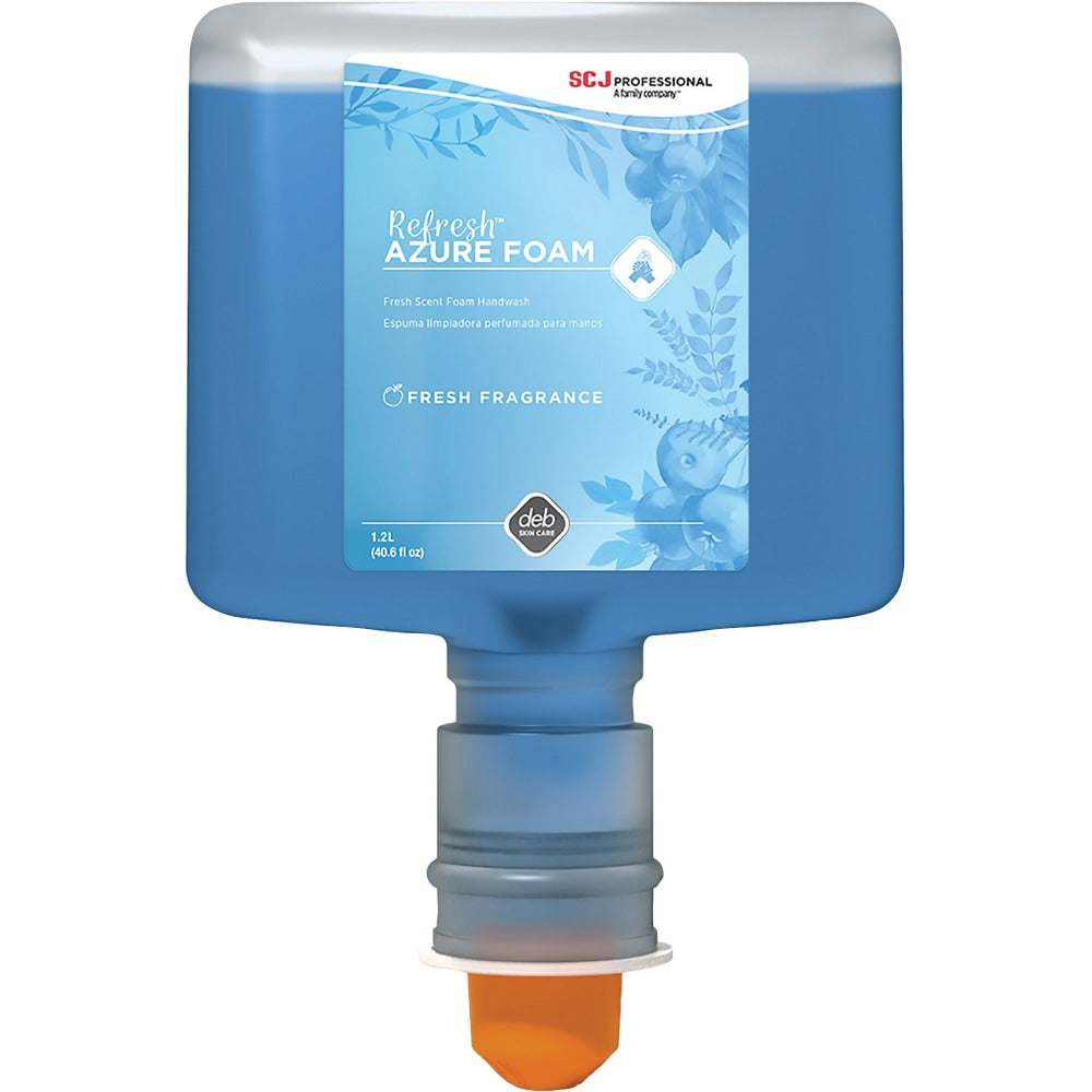 SC Johnson Fresh Apple Scent Foam Hand Soap - 40.6 fl oz (1200 mL) - Dirt Remover - Hand - Moisturizing - Blue - Anti-irritant, Non-drying - 3/Carton