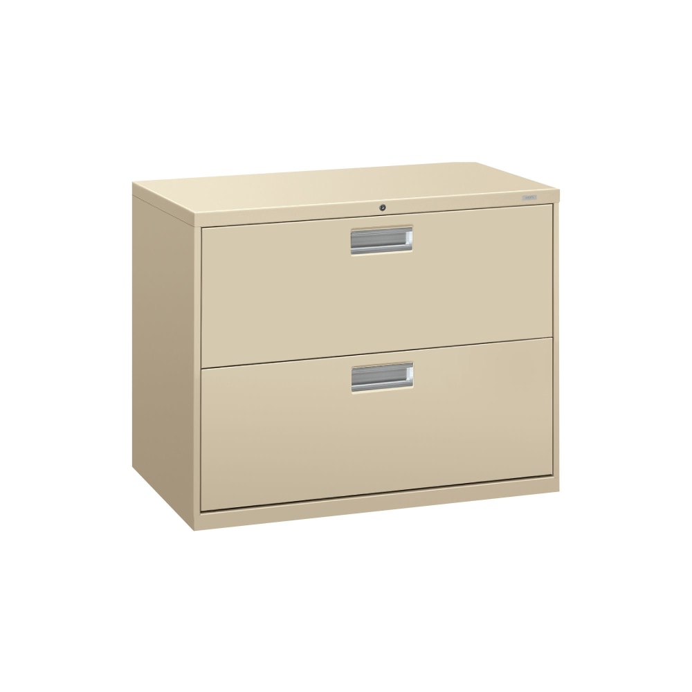 HON Brigade 600 36inW x 18inD Lateral 2-Drawer File Cabinet, Putty