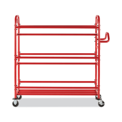 Rubbermaid Commercial Tote Picking Cart, Metal, 3 Shelves, 450 lb Capacity, 57in x 18.5in x 55in, Red