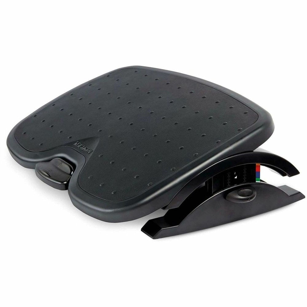 Kensington SmartFit Solemate Plus Foot Rest - 3.50in to 5in Adjustable Height - 30 deg. Tilt - Black - 1 Each - TAA Compliant