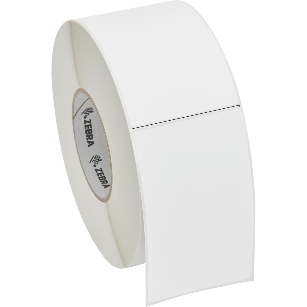 Zebra Z-Perform 2000T Thermal Label - 3inx 5in - Permanent Adhesive - Thermal Transfer - White - Paper, Acrylic - 1200 / Roll - Perforated - 6 Roll