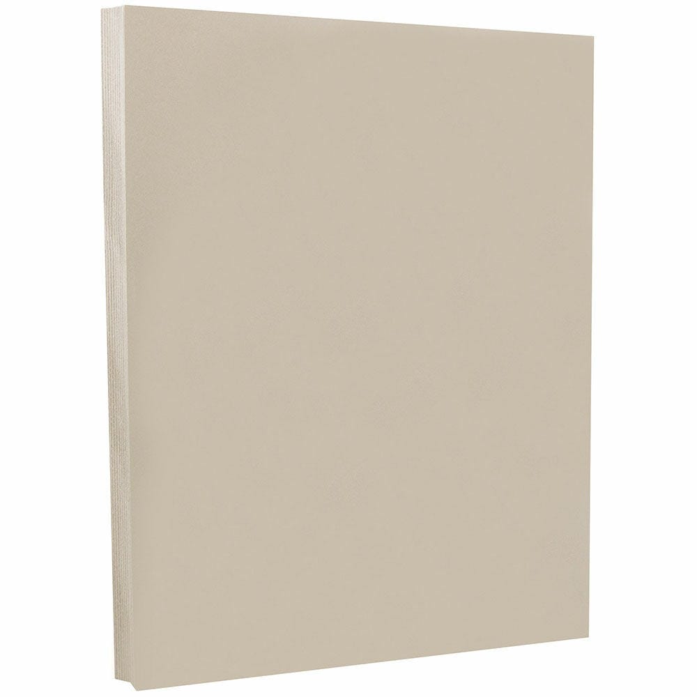 JAM Paper Vellum Bristol Card Stock, Gray, Letter (8.5in x 11in), 67 Lb, Pack Of 100