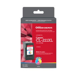 Office Depot Remanufactured Tri-Color High-Yield Ink Cartridge Replacement For Canon CL-211XL