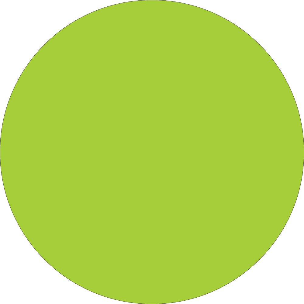 Tape Logic Removable Round Color Inventory Labels, DL611J, 1in, Fluorescent Green, Pack Of 500