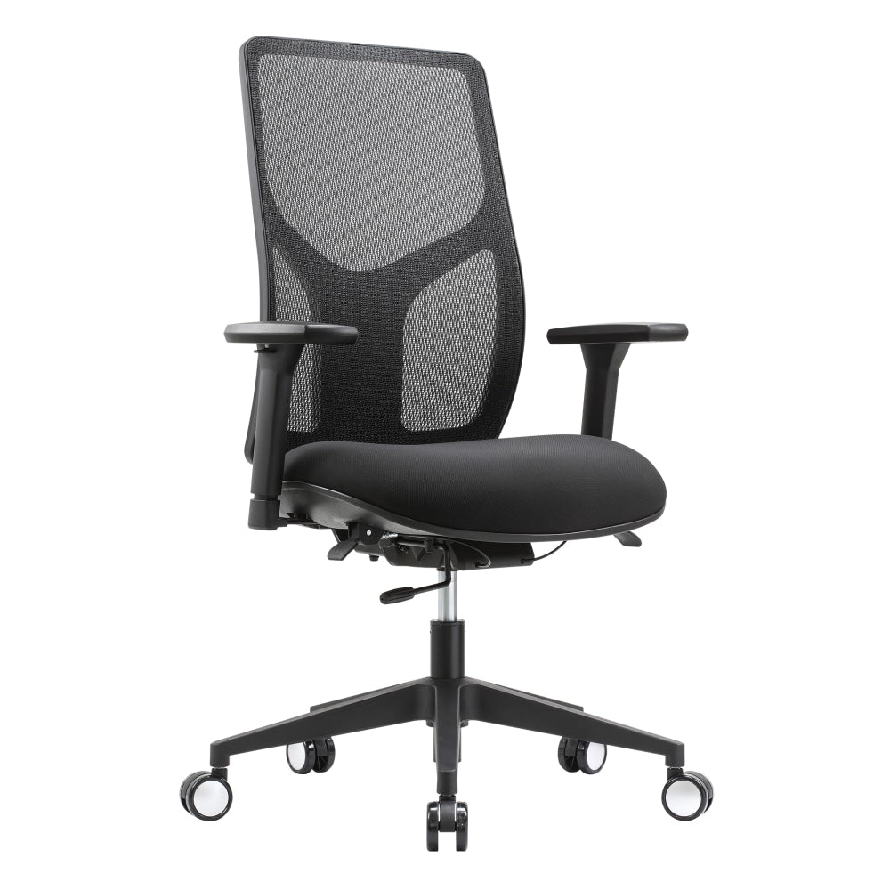 WorkPro 4000 Series Multifunction Ergonomic Mesh/Fabric High-Back Executive Office Chair, Black/Black, BIFMA Compliant