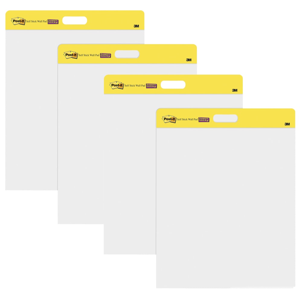 Post-it Super Sticky Easel Pads, 20 x 23 in, 4 Pads, 20 Sheets/Pad, Back to School Supplies for Classrooms, White
