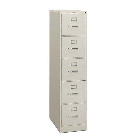 HON 310 26-1/2inD Vertical 5-Drawer Letter-Size File Cabinet, Light Gray