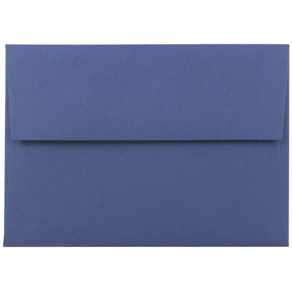 JAM Paper Booklet Envelopes, #4 Bar (A1), Gummed Seal, Presidential Blue, Pack Of 25
